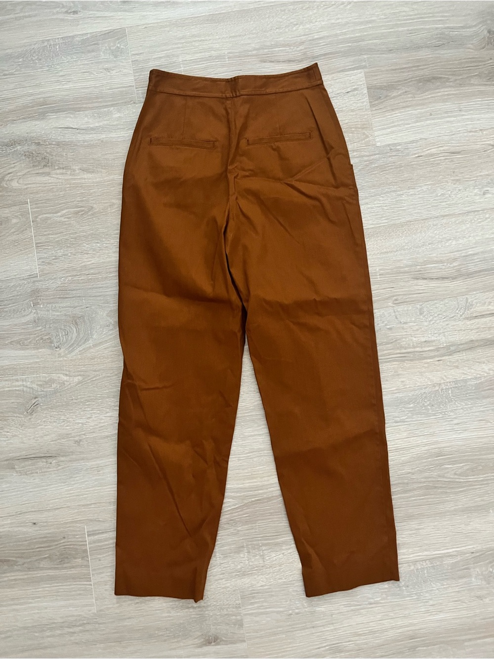 Rebecca Taylor Women's Rust Orange High Rise Cropped Pleated Pant - Size 0 - Picture 7 of 7
